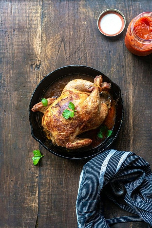 What's the trick to getting crispy skin on roast chicken?